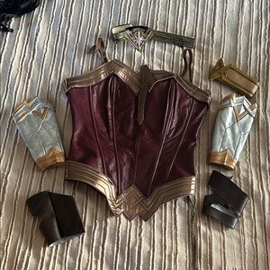 EUC Undergirl Wonder Woman Superhero Costume - Burgundy and Gold
